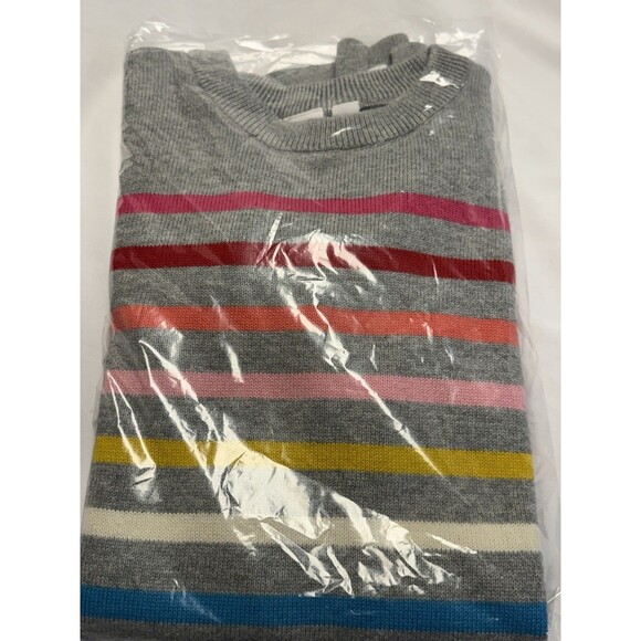 GAP Kids Girls Crazy Striped Heather Gray Long Sleeve Sweater Dress Sz (8-9) - Picture 9 of 9